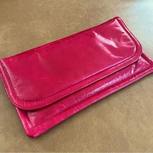 SOLD Red Leather Clutch / Wristlet